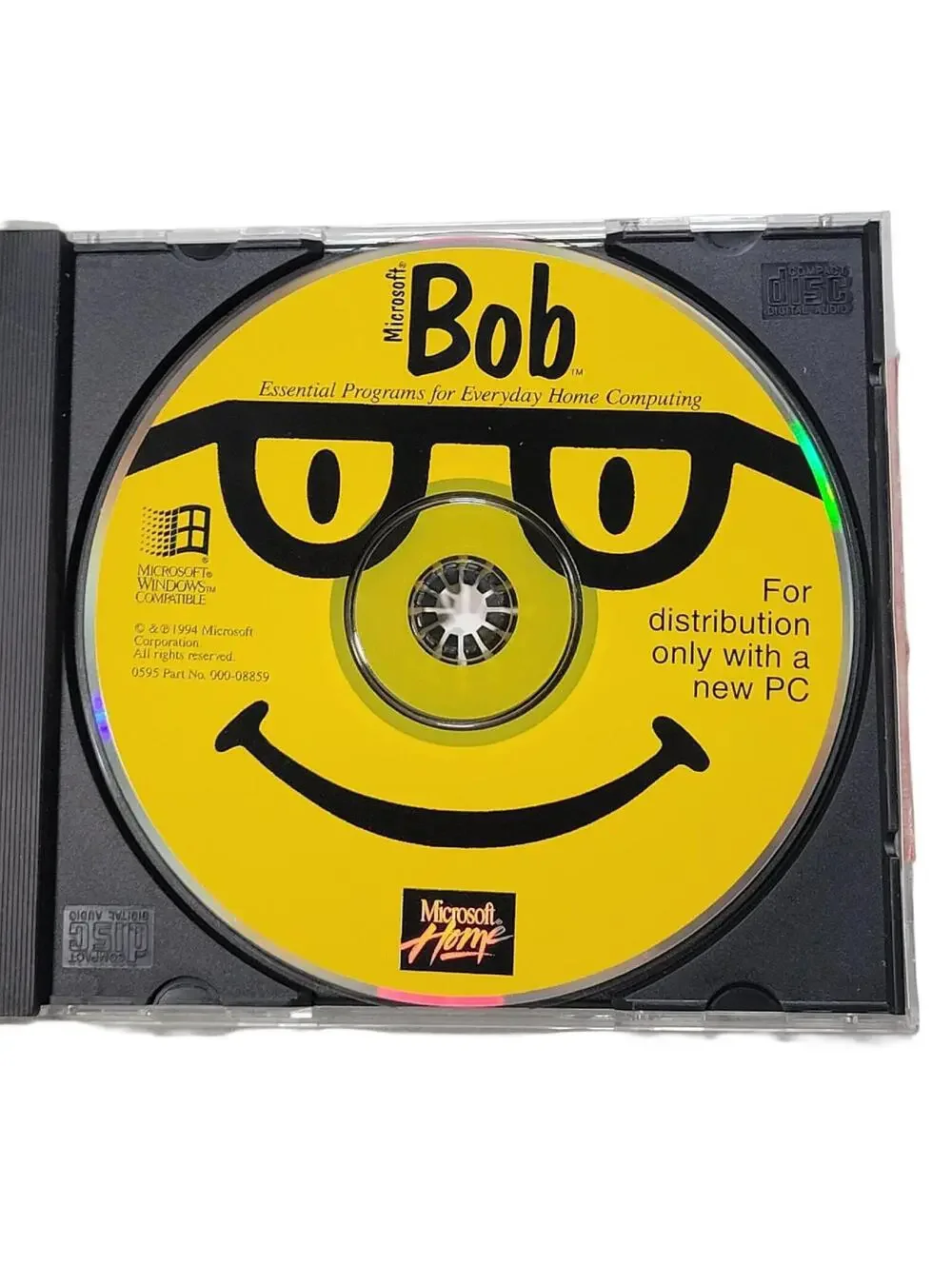 Microsoft BOB for Windows CD and Jewel Case - Rare Vintage - VG Condition 1994